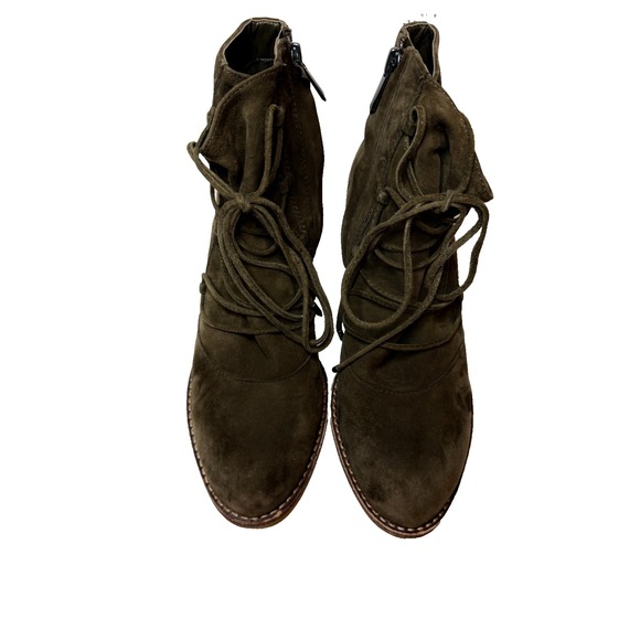 Anthropologie Sam Edelman Millard Suede Leather Lace Cottagecore Ankle Boots 6.5 - Picture 5 of 14